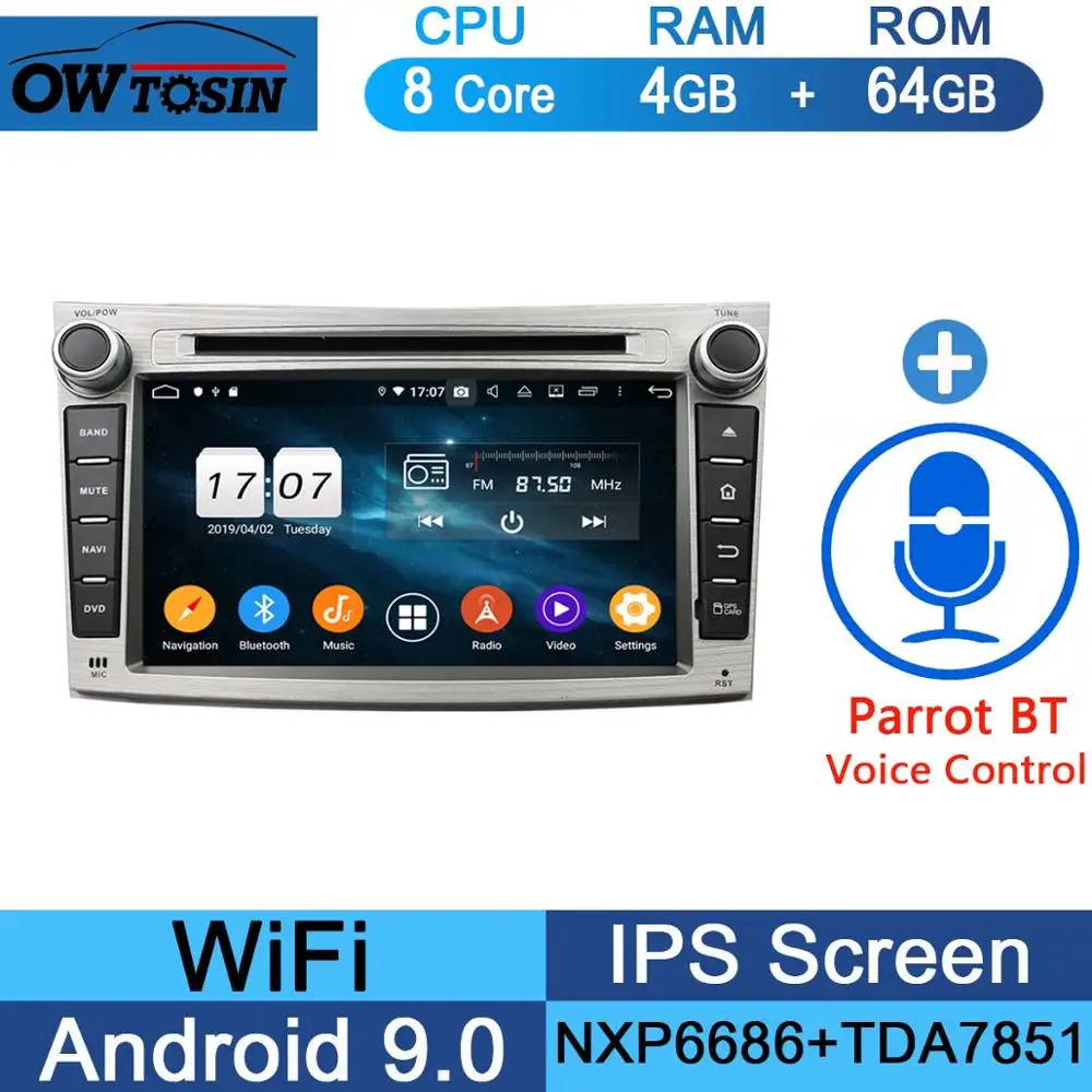 64G Parrot BT " ips Octa 8 ядерный 4G+ 64G Android 9,0 Автомобильный DVD Радио gps Navi для Subaru Legacy Outback 2009- CarPlay Parrot BT Adas - Цвет: 64G Parrot BT