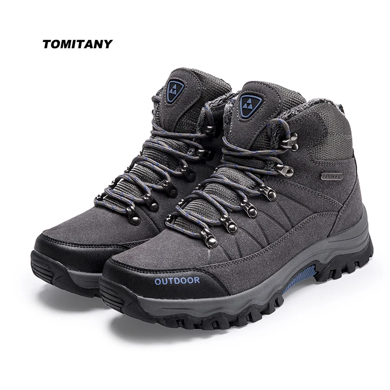

Outdoor Waterproof Plush Warm Hiking Shoes Wear-resistant Non-slip Sports Shoes Walking Boot Winter Sneakers Men Shoes