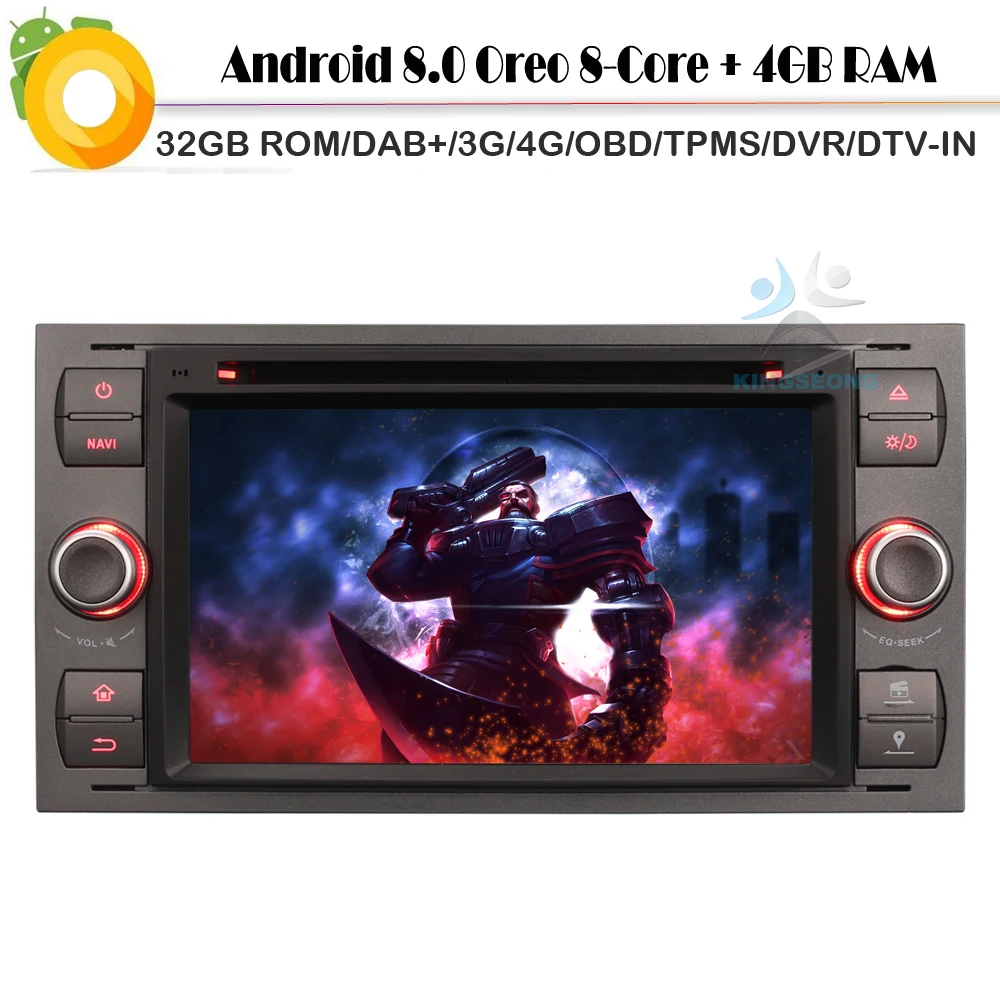 Восьмиядерный DAB + Android 8 0 автомобильный стерео GPS WiFi 4G радио RDS BT DVD USB SD DVR OBD для FORD
