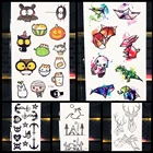 25 узоров, Детские Мультяшные Временные татуировки, наклейки, милая панда, лиса, кот, акварельные татуировки, Детский боди-арт, анимированный рисунок, тату