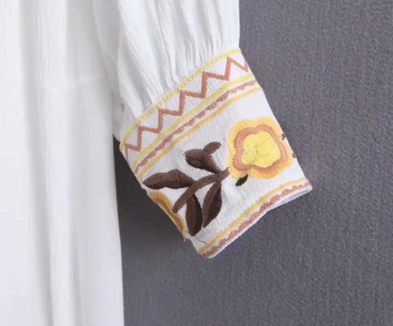 Сексуальные вечерние женские платья с цветочной вышивкой Boho квадратным вырезом