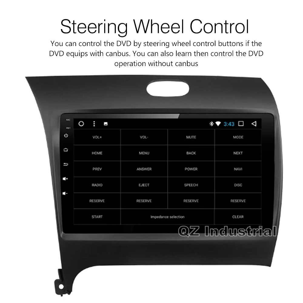 QZ industrial HD 9 дюймов Android 8 1 T8 автомобильный DVD плеер для Kia Forte Cerato K3 с 3G 4G WIFI радио