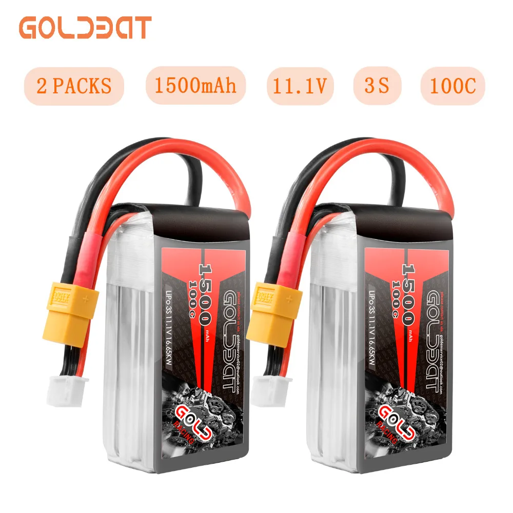 Аккумулятор GOLDBAT Lipo 1500 мАч 3S 11 1 В с 2 блока|Детали и аксессуары| |