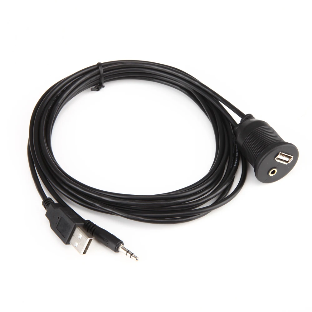 USB 3.5 мм автомобиль Лодка Dash заподлицо 1/8 AUX удлинитель разъем адаптера для