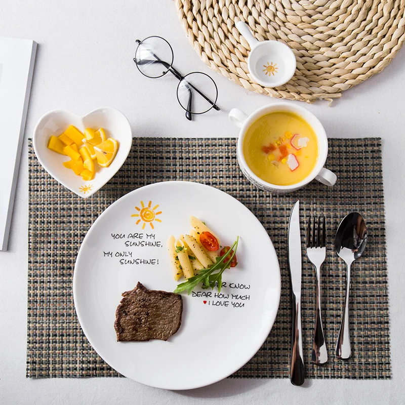 2019 модный набор тарелок для стейка креативная керамика домашний нож и вилка