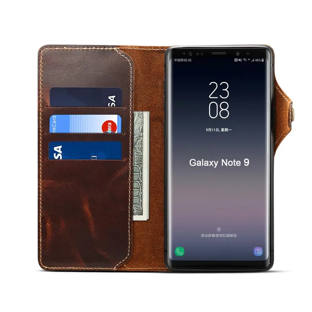 Оригинальный чехол из натуральной воловьей кожи для Samsung S21 S20 Ultra Plus Note 9 8 S9 S8