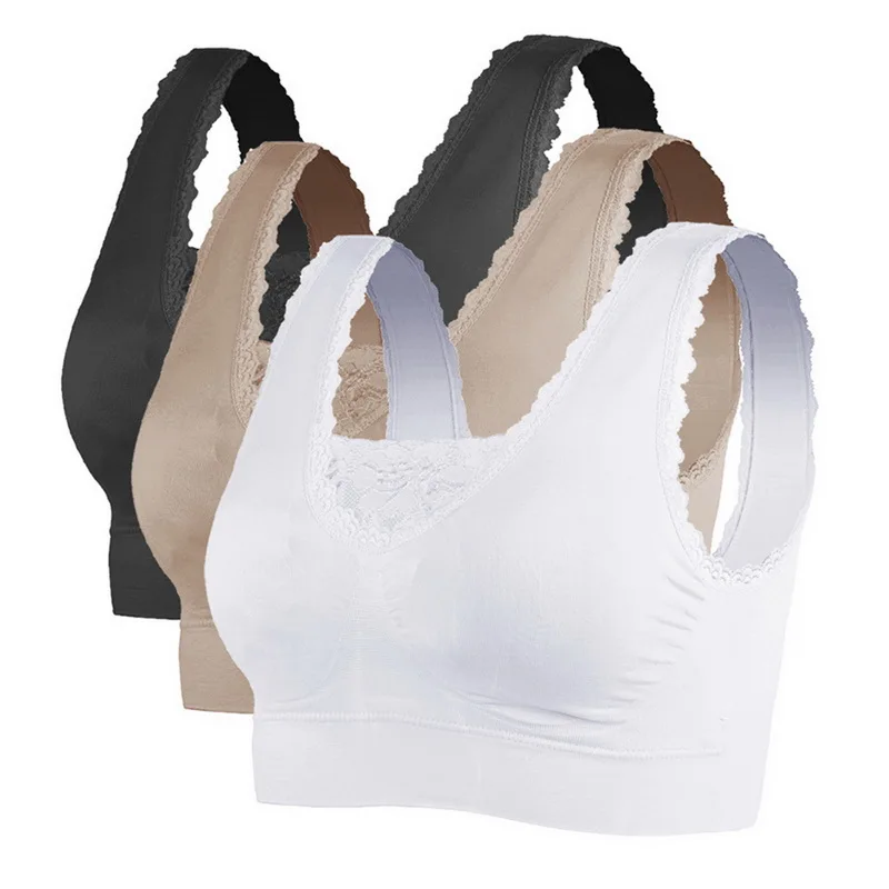 White Black Skin CALOFE, 3 шт., спортивный бюстгальтер для женщин, без косточек, нижнее белье, бесшовный, воздухопроницаемый спортивный бюстгальтер, топ, сексуальный кружевной бюстгальтер для фитнеса, бега, спортзала - Цвет: White Black Skin
