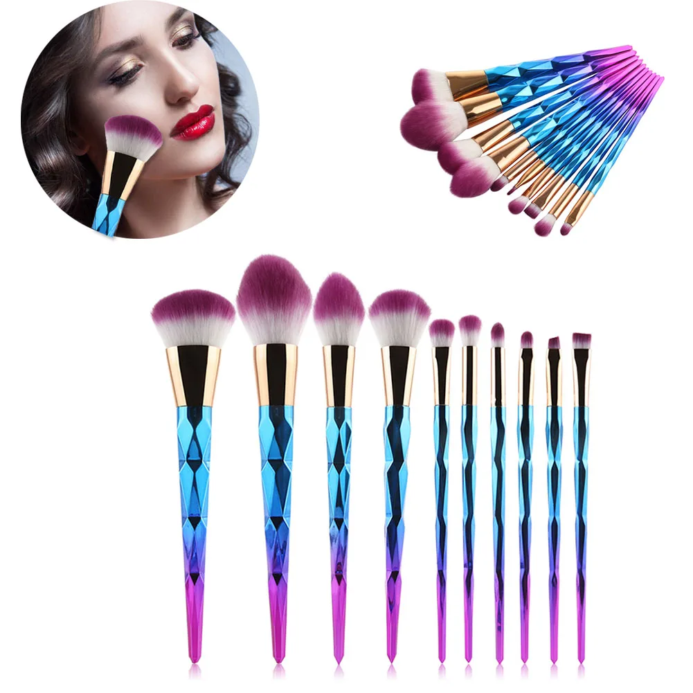 Набор кистей для макияжа 10 шт. Красочный Макияж инструменты основа порошок