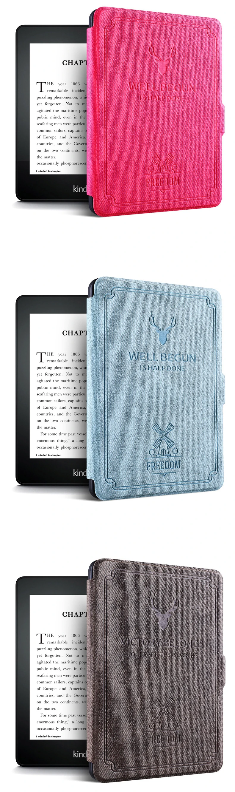 Чехол для чтения электронных книг Kindle Paperwhite " из искусственной кожи для Amazon Kindle Paperwhite 1 2 3 6-й чехол с функцией автоматического сна+ пленка+ стилус