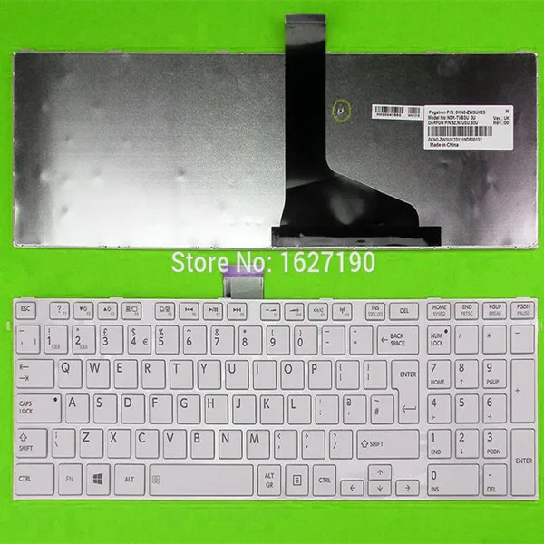 

Original New UK Laptop Keyboard for TOSHIBA L850 WHITE FRAME WHITE For Win8 OS