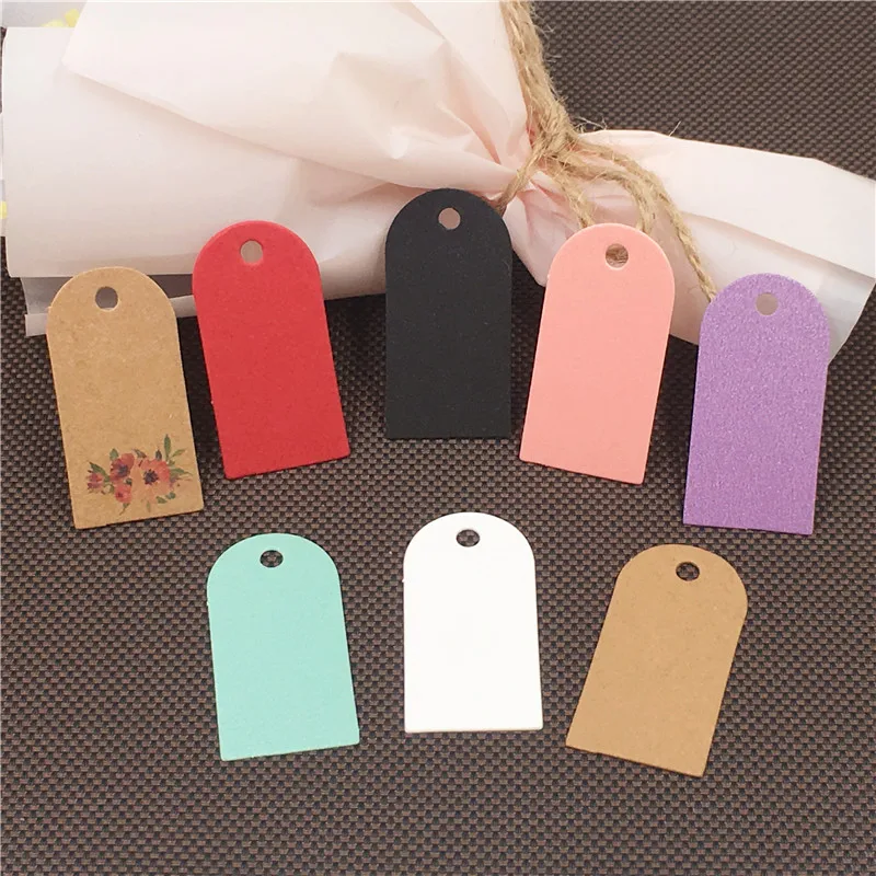 Бирки картонные цветные для украшения ювелирных изделий 50 шт./лот 4x2 см 9 видов