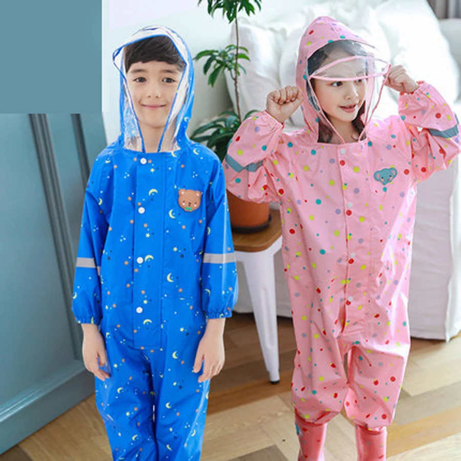 

Transparent Poncho Raincoat Kids For Children Lightweight Rain Suit Waterproof Capa De Chuva Infantil Kids Rain Gear 40YY0037