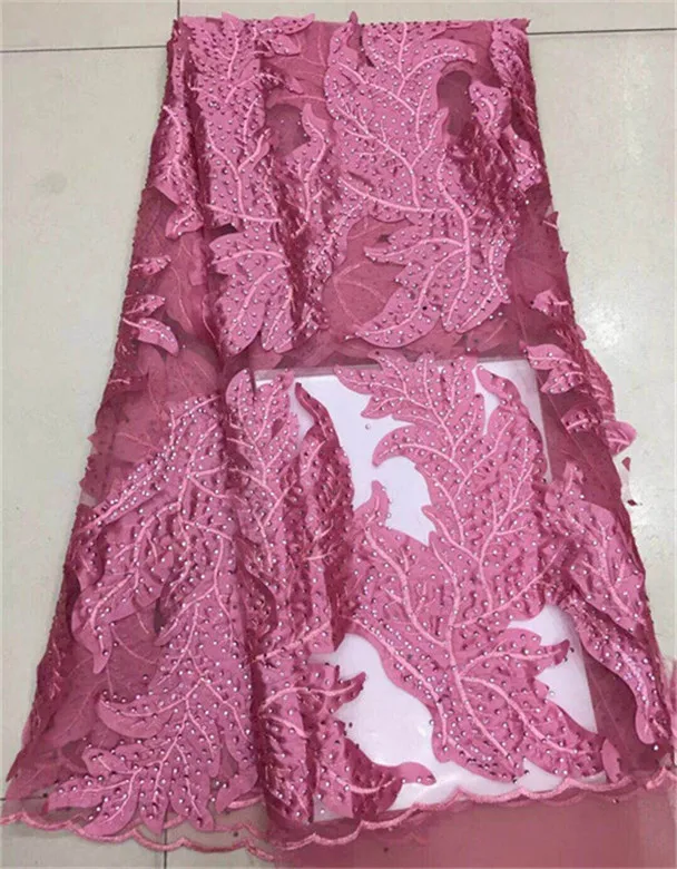 5 ярдов/партия Высококачественная нигерийская французская кружевная ткань с