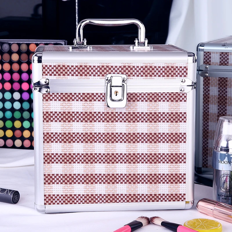 

Lock Key Clasp Cosmetic Bag Portable Large Capacity Manicure Beauty Storage Box Cosmetic Case Waterproof New Onelayer MakeUp Bag