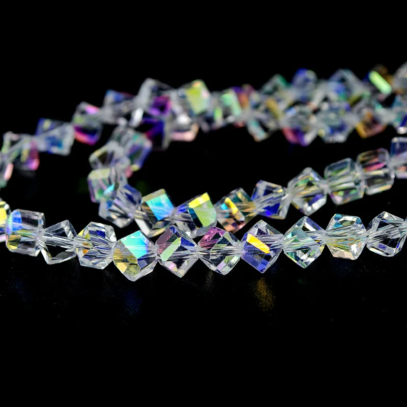 95 шт белые цветные квадратные бусины 4 мм австрийский кристалл стеклянные