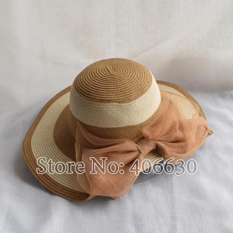 LongBaiLi Elegant Wide Brim Paper Braid Floppy Hats For Women Sun Beach Caps SADS007 | Аксессуары для одежды