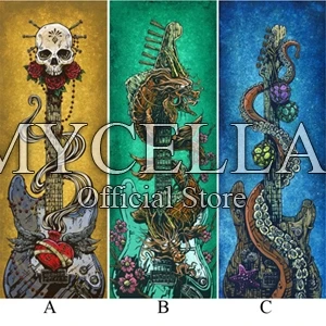 

5D DIY Diamond Painting Flower Guitar Diamond Embroidery Cross Stitch Full Round Diamond Mosaic Skull Art Home Decor Rhinestone
