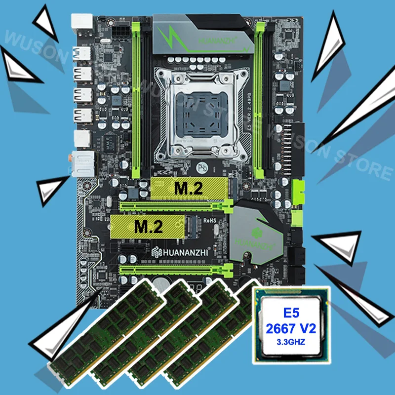Материнская плата HUANANZHI X79 Pro с двумя слотами M.2 материнская процессором Intel Xeon E5 2667