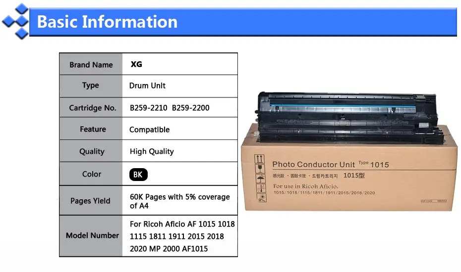 1X Тип 1015 совместимый фотобарабан Замена для Ricoh Aficio AF 1015 1018 1115 1811 1911 МП 2000 AF1015 копировальной машины