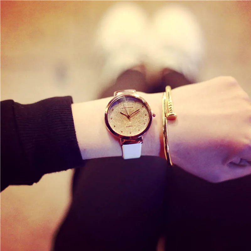 Sands Звездные простые темпераментные часы с ремешком и бриллиантами для женщин