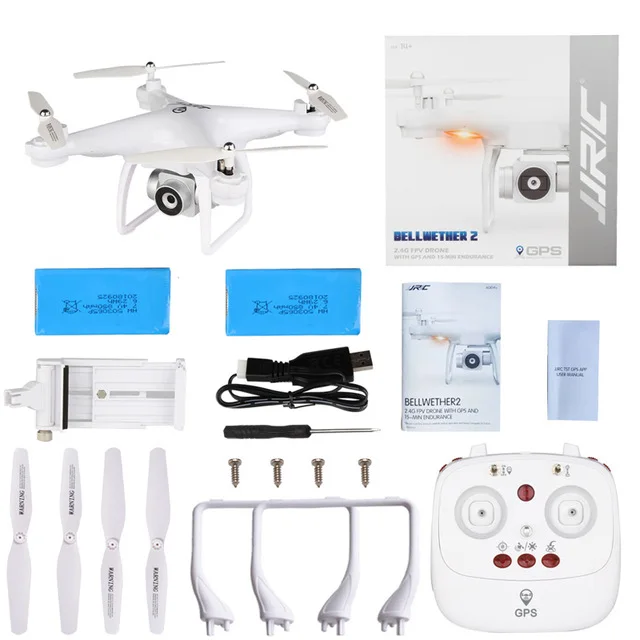 H68G White 2 Battery Дрон JJRC H68G с камерой 1080P gps 5G Wifi FPV Квадрокоптер, Радиоуправляемый вертолет Профессиональный автоматический Квадрокоптер RC - Цвет: H68G White 2 Battery