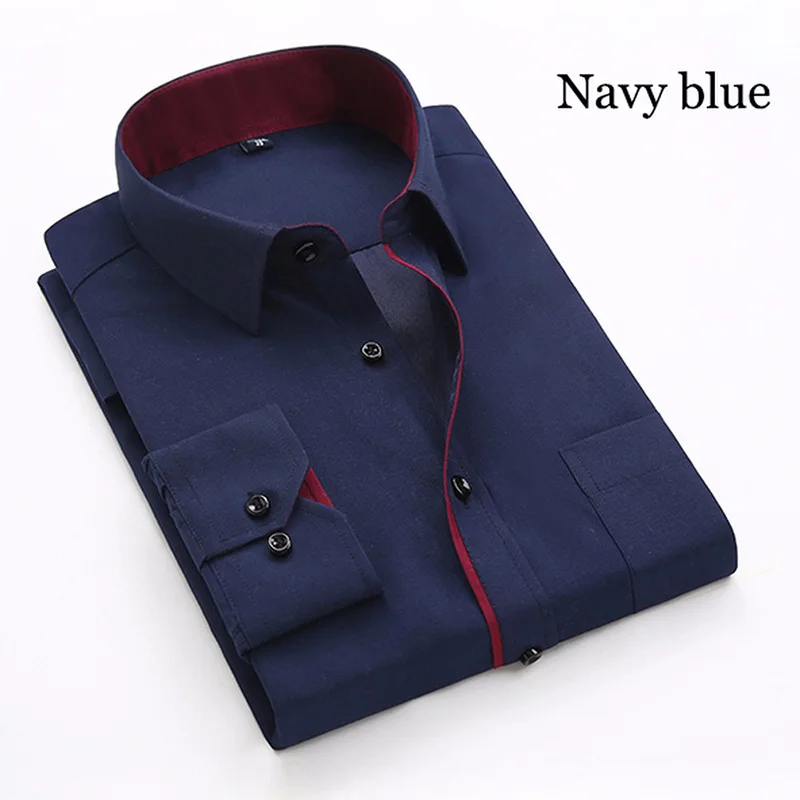 Zogaa новинка 2019 Мужская однотонная хлопковая рубашка приталенная модная с длинным