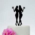 Топпер для пирожных для женщин и миссис, топпер для пирожных Для лесбийских свадебных тортов, силуэт топпера для пирожных, Свадебный Фотофон