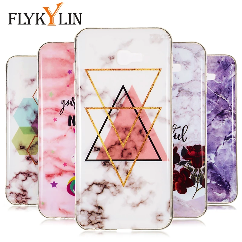 FLYKYLIN Marble Case For Samsung Galaxy J4 Plus Cases J6 J8 2018 Phone Cover Soft TPU Silicone Cartoon Coque |
