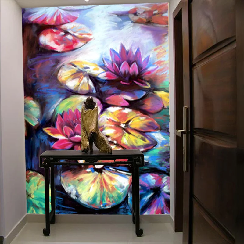 Настенная бумага beibehang абстрактные ВОДНЫЕ ЛИЛИИ индивидуальные обои по