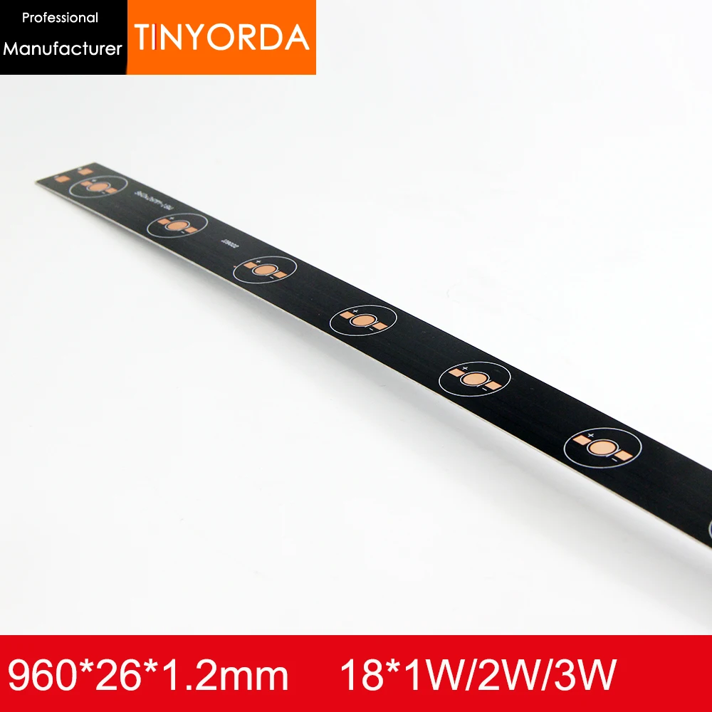 10 шт./Лот DIY Легкая длинная алюминиевая печатная плата 18 Вт 18*1 2 3 Светодиодная