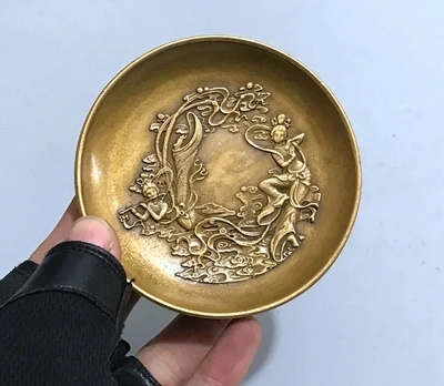 Bronze objects antique brass plates home decoration Qianlong ancient products. | Дом и сад