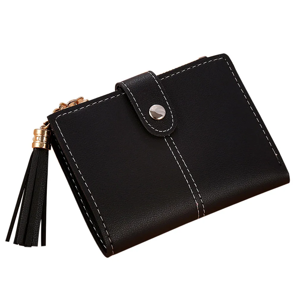 Women Simple Short Wallet Tassel Coin Purse Card Holders Bolsa Feminina Billetera Mujer Slim | Багаж и сумки