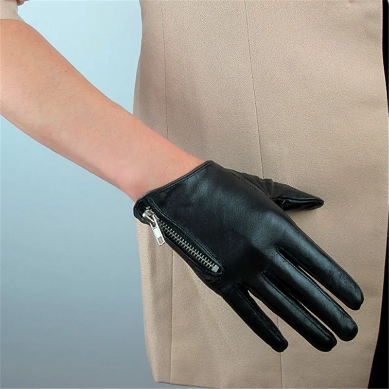 

Перчатки женские короткие из натуральной овечьей кожи, на молнии