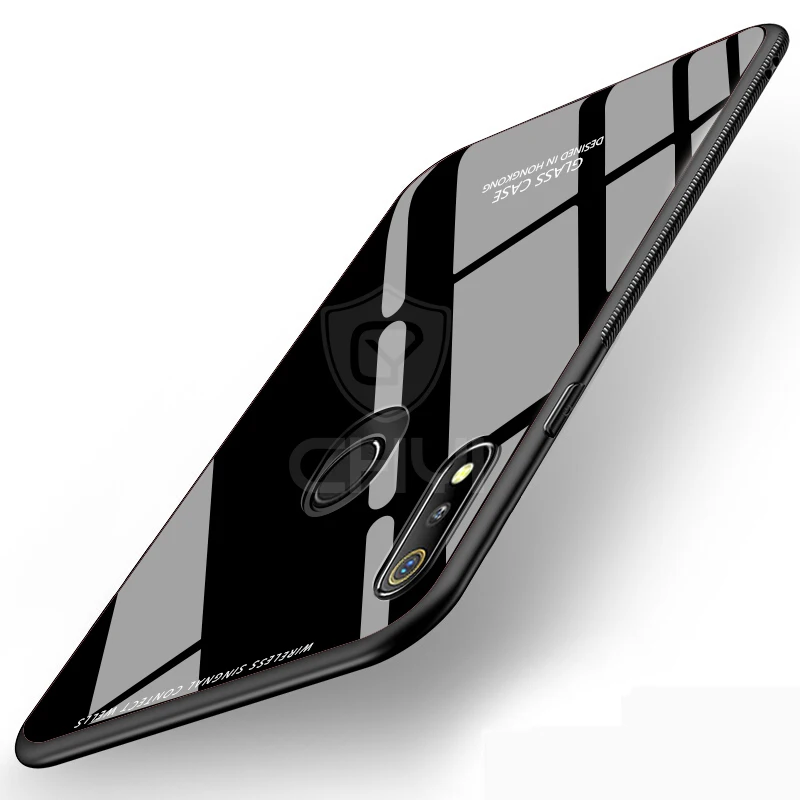 Chyi стеклянный чехол для realme 3 pro Чехол Жесткий Мягкий силиконовый Защитный ковер |