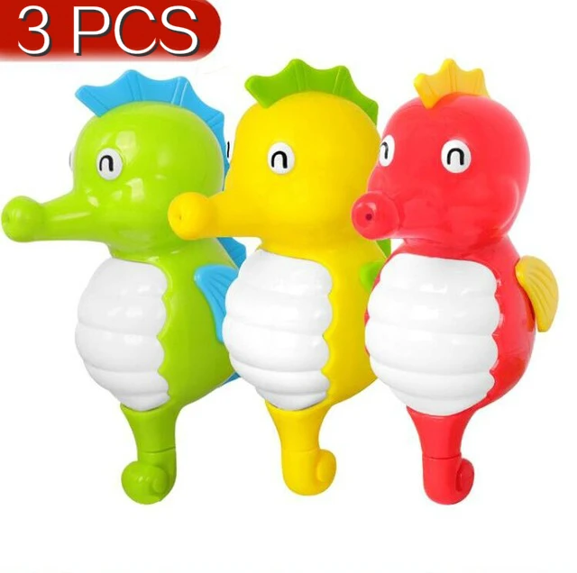 3PCS Детские Мультяшные морские животные Черепаха водная игрушка набор детский классический заводной плавательный душ для купания ванна пляжная Ванна игрушки для детей - Цвет: 3PCS