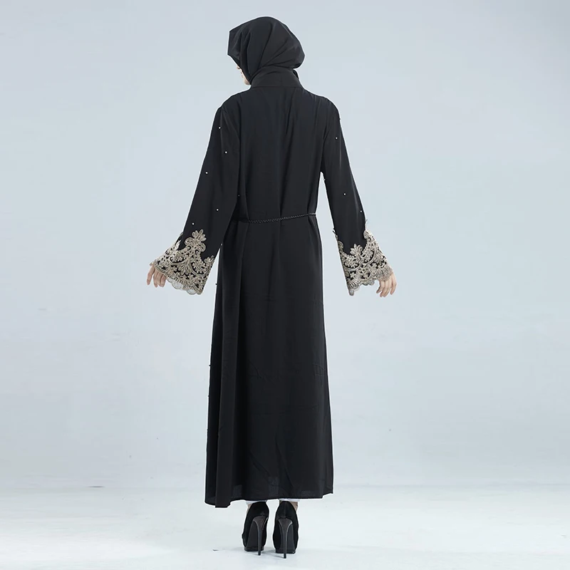 Abaya Дубайский мусульманский женский открытый передний кардиган винтажное