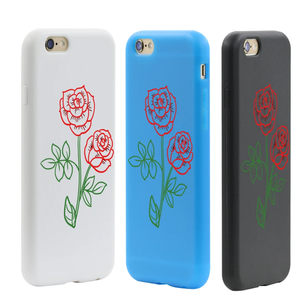 Фото Два красная роза сенсорный экран Полный Телефон чехол для Iphone 5 6|cover for iphone|case