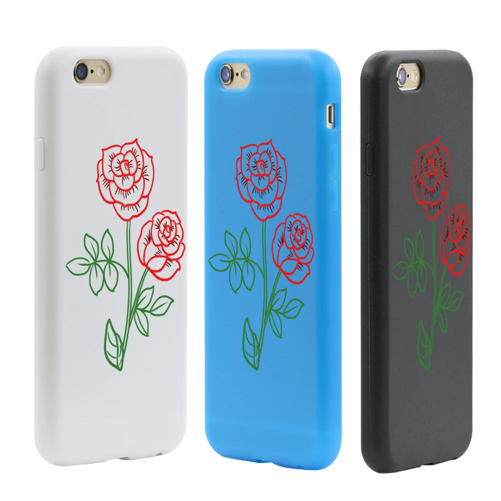 Два красная роза сенсорный экран Полный Телефон чехол для Iphone 5 6|cover for iphone|case