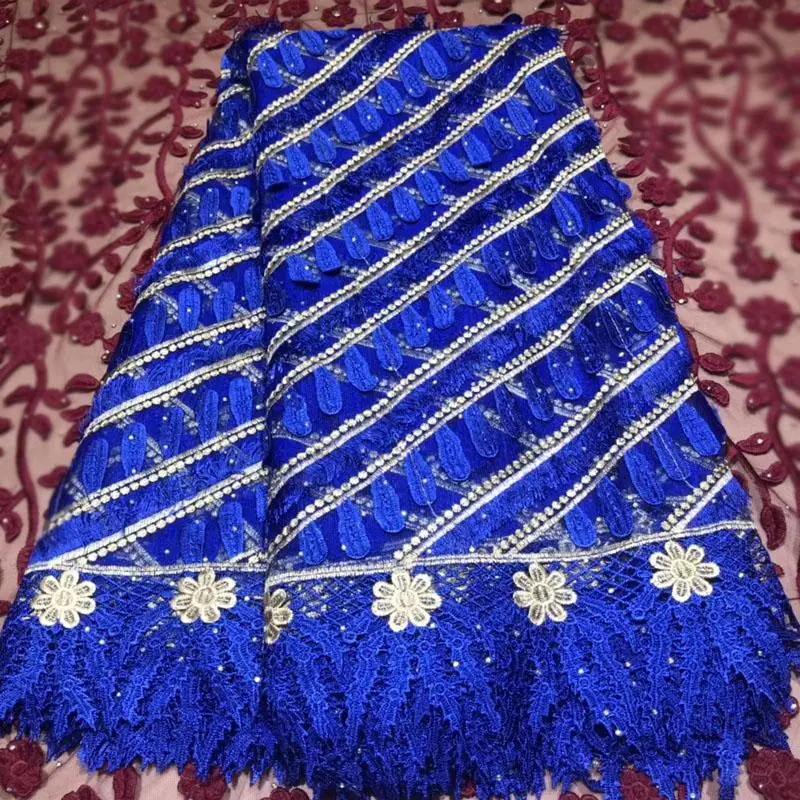 color4 Ван де кант ван де Франс кант Ван Африка met stenen Nigeria nieuwe hoogwaardige Frans tule droge stof feest jurk - Цвет: color4