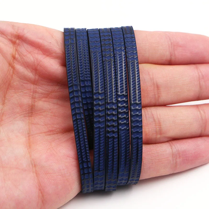 Плоский шнур из ПУ кожи 5 мм/Милая кожаная веревка с узором в сетку/фурнитура для