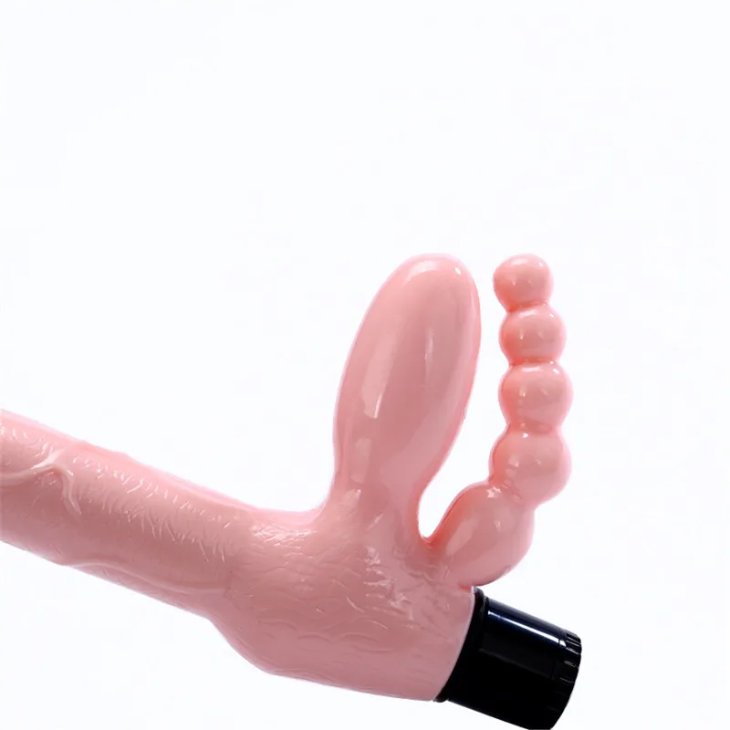 Без бретелек вибратор анальные шарики Анальная пробка стимуляция точки G Двойное