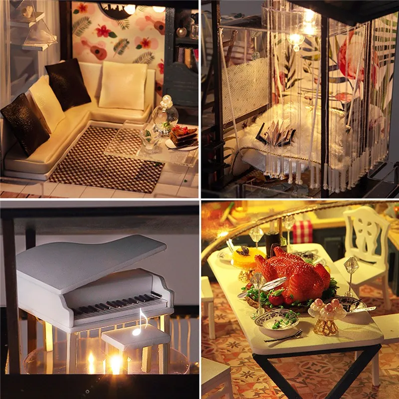 Вилла для кукола сделай сам в стиле прибережной алинии|furniture kit|model building kitsbuilding kit |