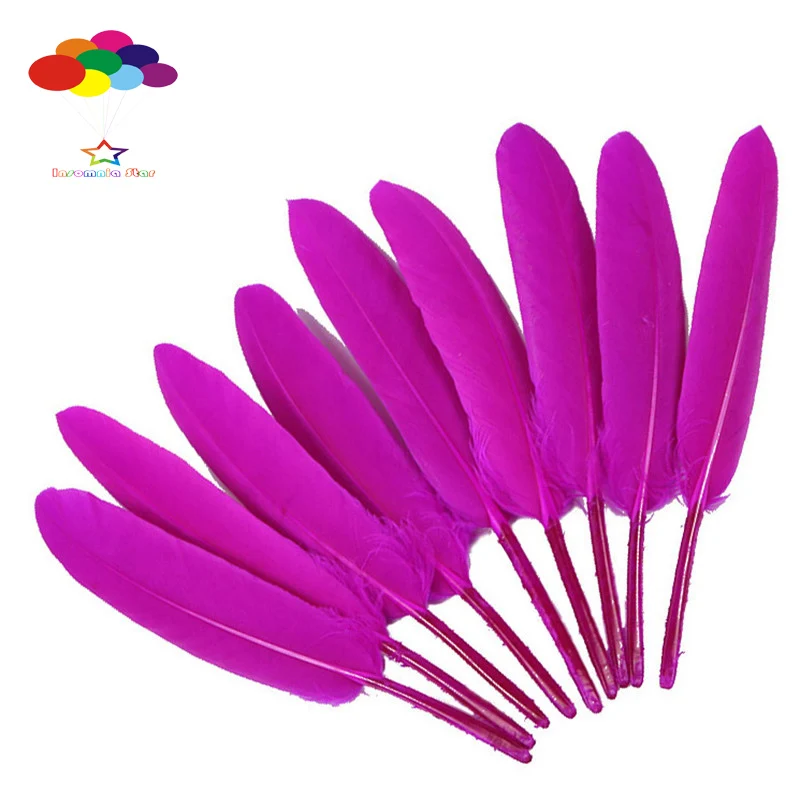 

Natural Goose Feather rose red 4-6 Inch /10-15 cm 100 pcs DIY Carnival feathers for costume headress mask Crafts home