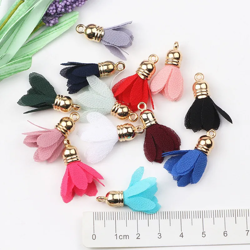 100 шт смешанные цвета цветочные кисточки подвески с кисточками для сережек