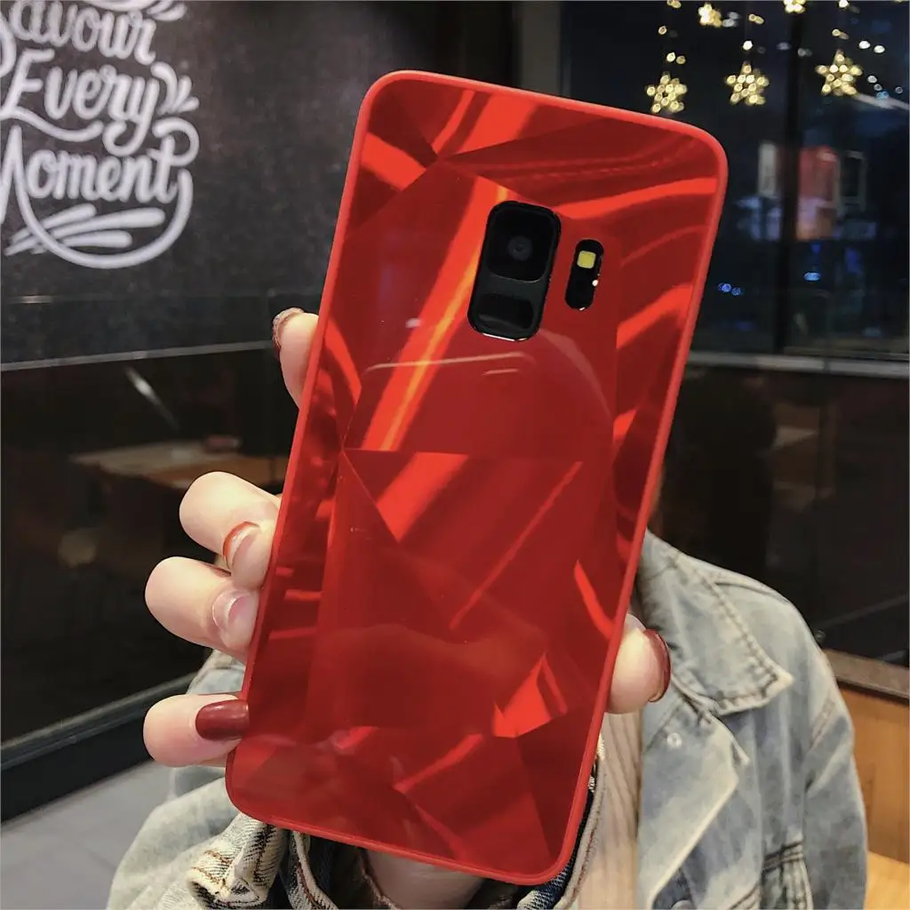For Samsung Galaxy S9 S8 Plus Case Fashion Shine 3D Diamond Pattern Cute Jelly Style Shockproof Mobile Phone Shield Back Cover |