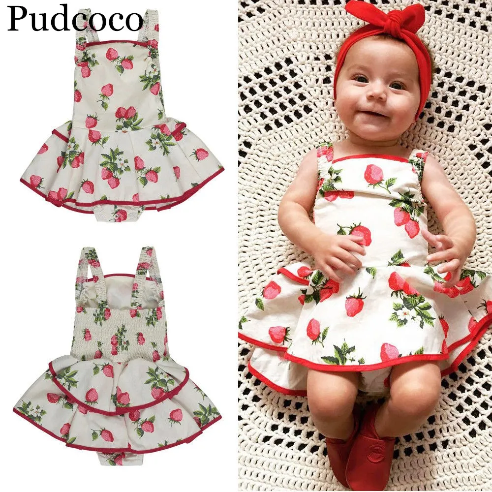 Pudcoco 2019 Фирменная Новинка для маленьких девочек Цветочный принт оборками пузырь