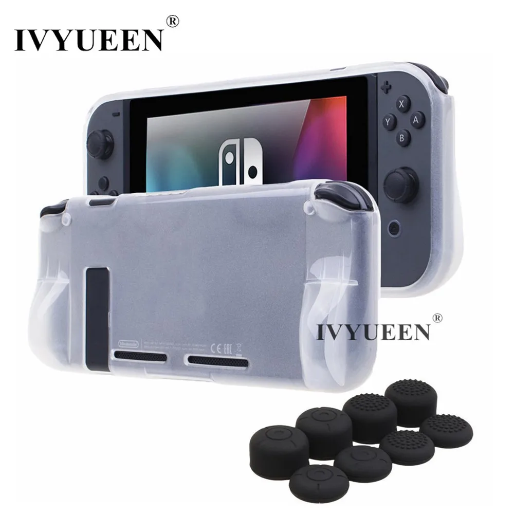 IVYUEEN для пульта дистанционного управления shand Joy con прозрачный защитный чехол из ТПУ с защитой от царапин и контроллер Joy-Con с рукояткой для большого пальца