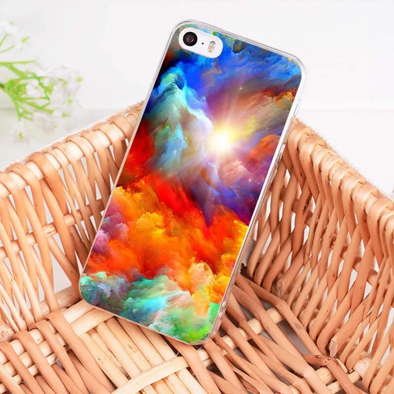Мягкий чехол для телефона MaiYaCa из ТПУ с цветным дымчатым облаком iPhone 8 7 6 6S Plus X XS MAX