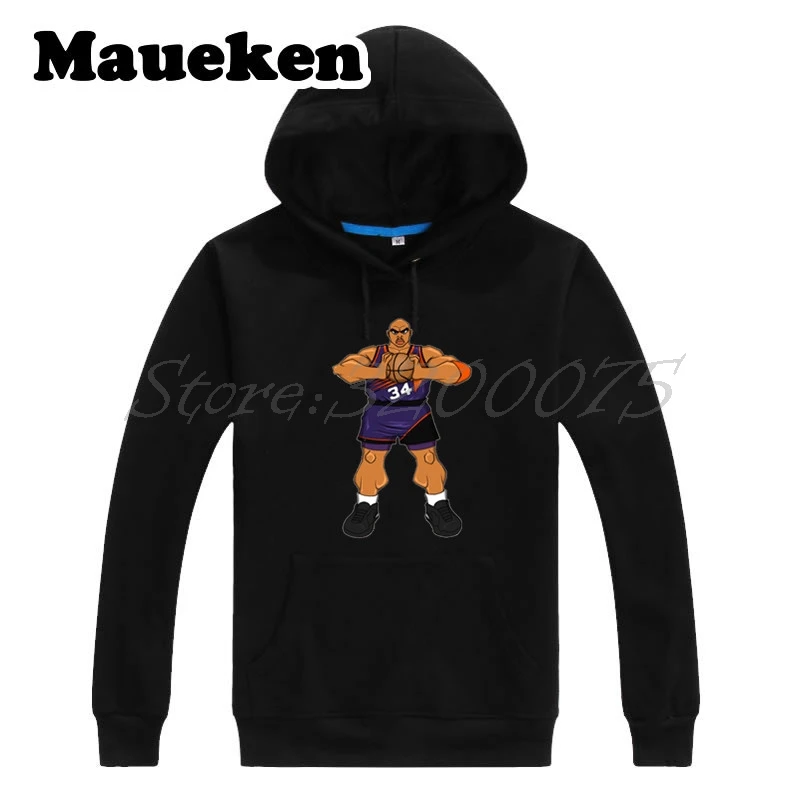 Мужские толстовки с капюшоном Legend Big Mouth #34 Charles Barkley The Round Mound of Rebound на осень и зиму