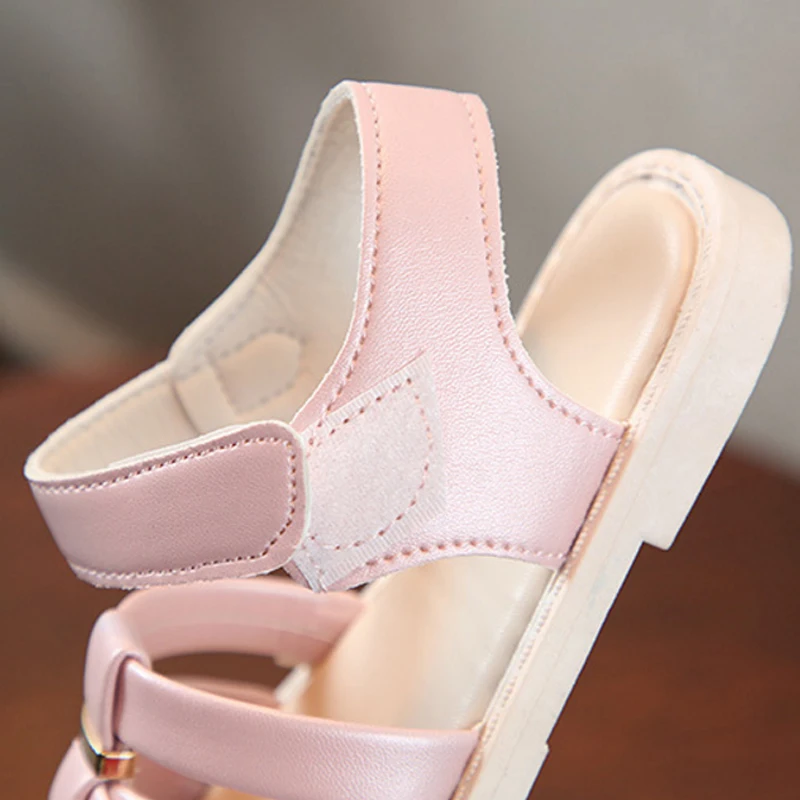

2019 New Summer Beach Sandals Girl Girl Soft Breathable Sandals Cute Casual Children Fashion PU Leather Flats